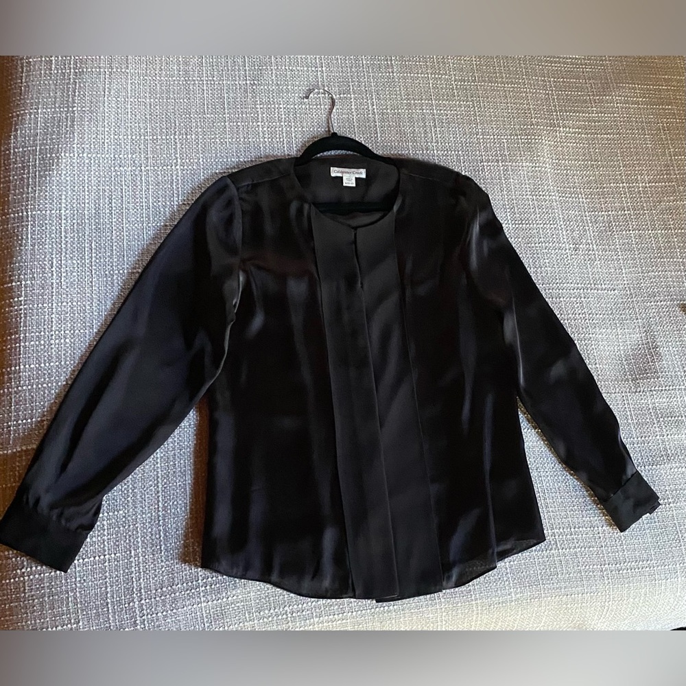 Coldwater Creek Black Longsleeve Blouse, vintage.  M (10-12).